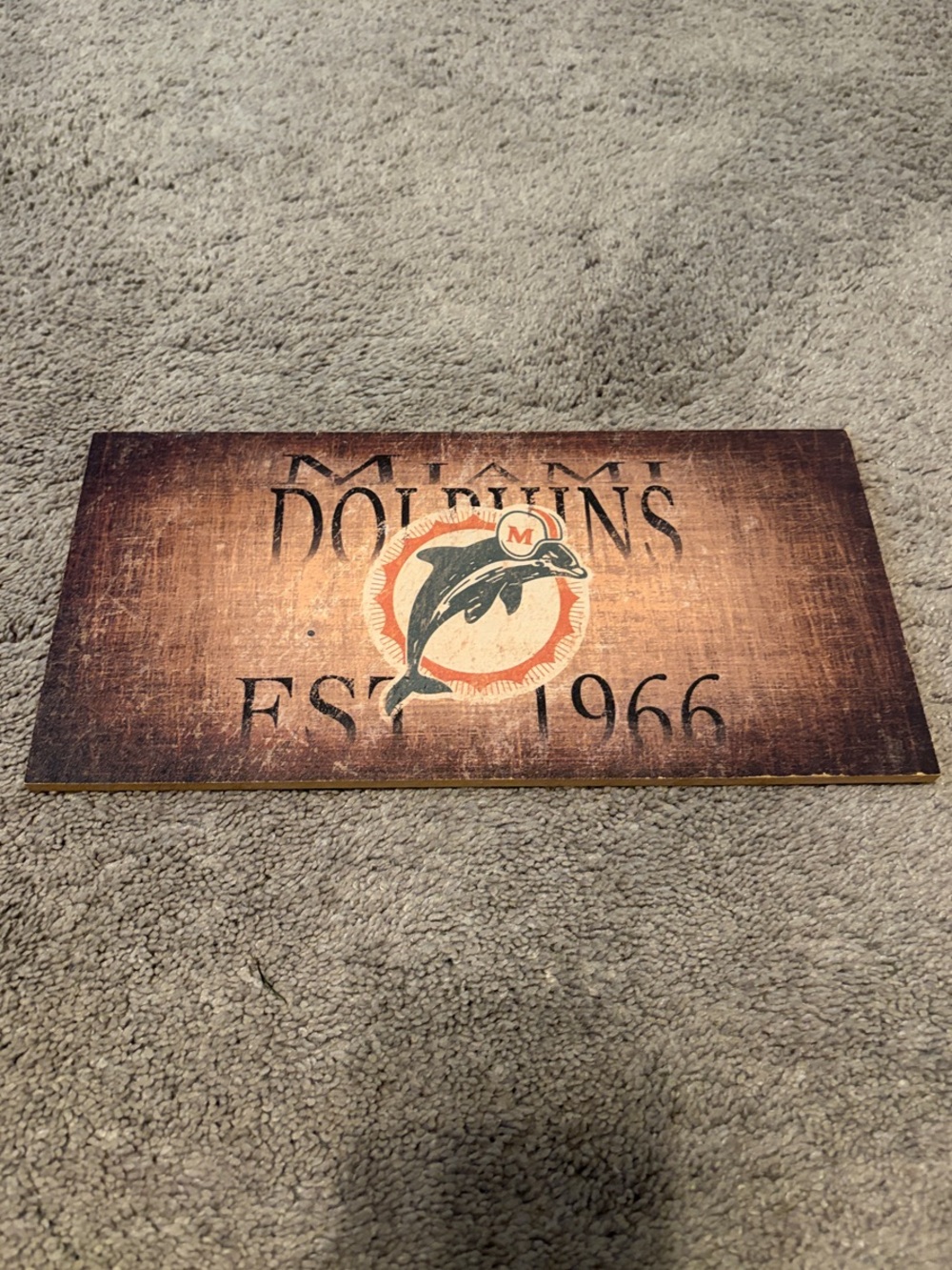 NFL Miami Dolphins Rustic Wall Plaque - Orange, Aqua, Navy